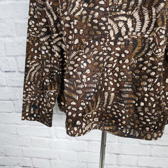 Chico's Sz 3 Brown Animal Print Stretch Cotton Jacket Chico's Sz XL 16 - Picture 10 of 14